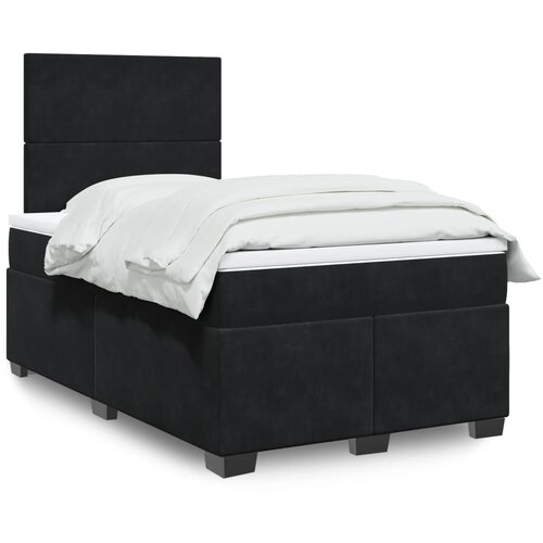VidaXL Box spring postelja z vzmetnico črna 120x190 cm žamet Slike