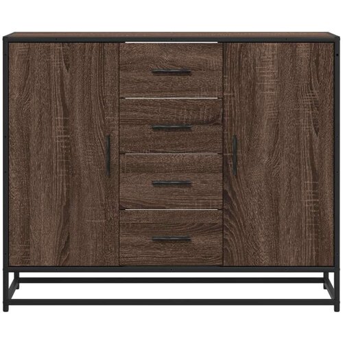 VidaXL Komoda smeđi hrast 92x35x76 cm izrađeno drvo Slike