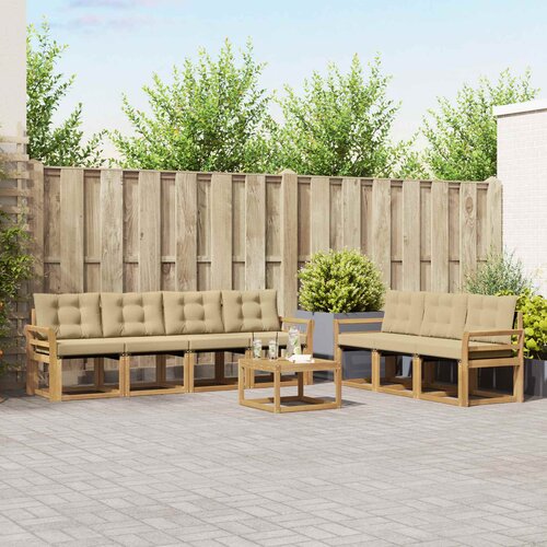  Set vanjskih sofa 8 kom. Bijela i bež Smeđa 59 x 59 x 37 cm Cene