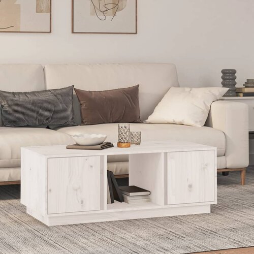 The Living Store Klubska mizica bela 110×50×40 trdna borovina - Klubska Mizica, (21573235) Cene