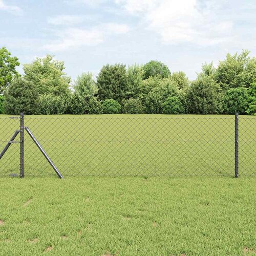 vidaXL Komplet ograjnih stebrov Siva 0.8 x 25 m Cinkana jeklena Cene