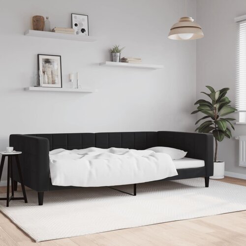 VidaXL Raztegljiva postelja črna 100x200 cm žamet Slike