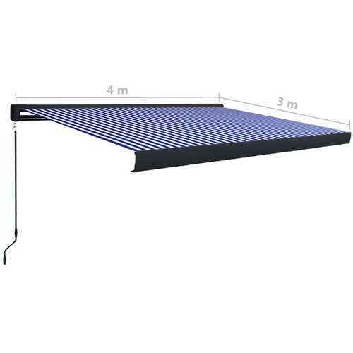  Kazetna tenda na ručno uvlačenje 400 x 300 cm plavo-bijela Slike