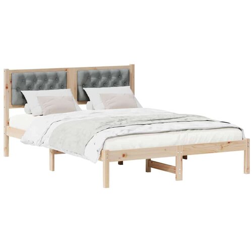  Okvir za krevet Svijetlo siva 140 x 190 cm tkanina Slike