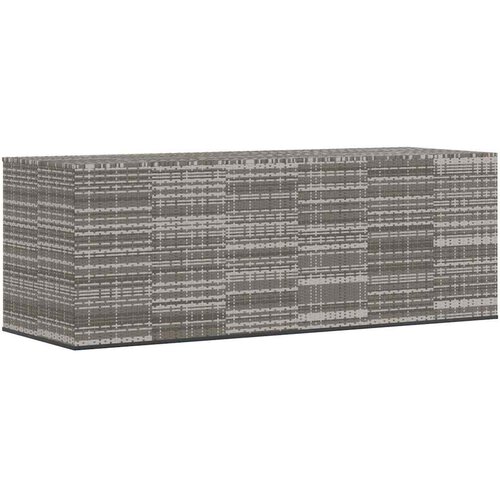  Kutija za vrtne jastuke od PE ratana 291 x 100,5 x 104 cm siva Slike
