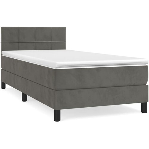 Box spring krevet s madracem tamnosivi 90x200 cm bar&amp;scaron;unasti Slike