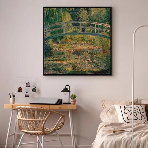  Slika - Claude Monet &amp;ndash; Bridge over a Pond of Water Lilies 60x60 U crnom drvenom okviru Slike