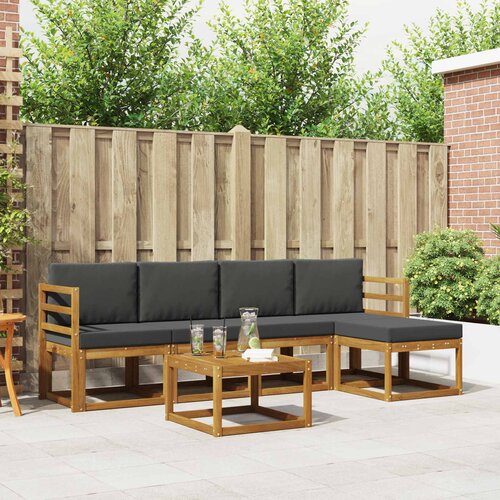  Set vanjskih sofa 6 kom. Prirodna i antracit Cene
