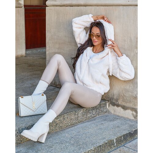 Resti Cream women's imitation fur jacket Cene