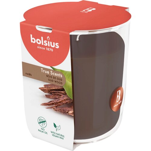 Bolsius Di&scaron;eča sveča True Scents velika - agarov les (Oud Wood) Cene
