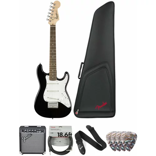 Fender Squier Mini Strat V2 IL Black Deluxe SET Crna