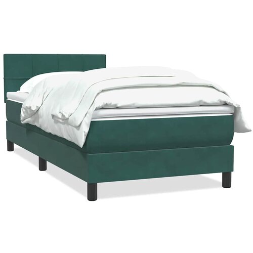 Maison Chic Box spring postelja - Vzmetna postelja z vzmetnico temno zelena 90x220 cm žamet SL18639, (21894420) Slike