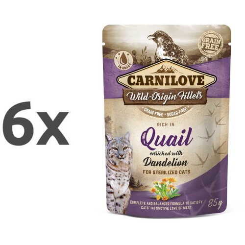 Carnilove cat wmm adult sterilised - prepelica & regrat, 85 g 6 x 85 g Cene