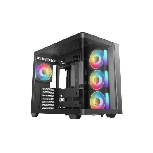 DeepCool Računalni&scaron;ko ohi&scaron;je CG530U 4F, ATX, Midi-Tower, ARGB, ukrivljeno steklo, črno Cene