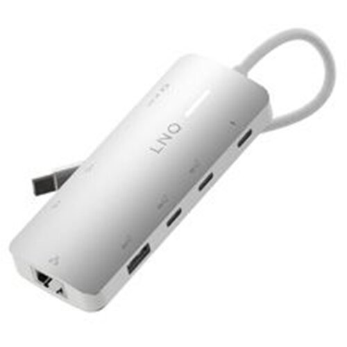 LINQ Multiport Hub Pro 8-in-1 HDMI 8K USB-C Power Delivery 140W 10Gbps, Siva, (22119439) Cene