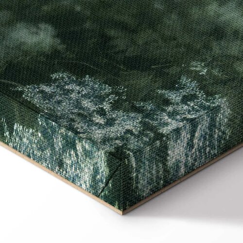  Slika - Retro Landscape Grove Trees and Pond in Patinated Shades of Green 60x40 Akustična Slike