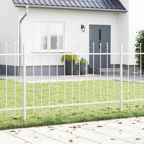  Vrtna Ograda 4 pcs Bijelo 6,8 x 1,2 m Čelik s prahom Cene