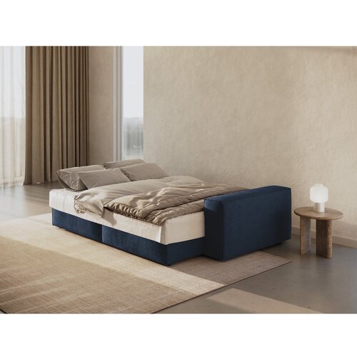 Micadoni Temno modra raztegljiva sedežna garnitura iz tkanine boucl&amp;eacute; 247 cm Jodie &amp;ndash; Home Slike