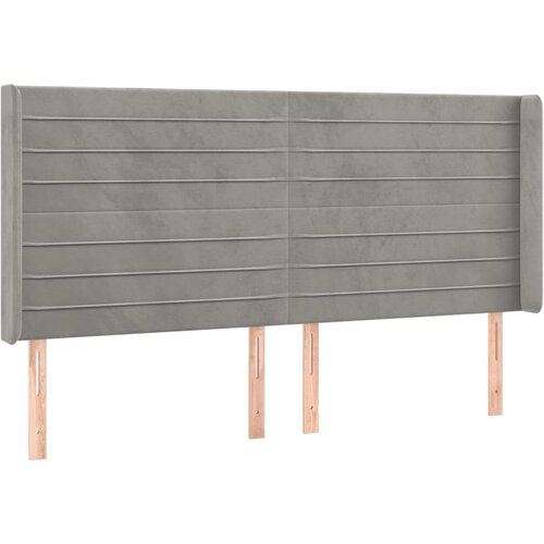 Maison Chic vzglavna omarica - nočna omarica - posteljna omarica z u&amp;scaron;esi svetlo sivo 203x16x118/128 cm žamet, (21708899) Slike