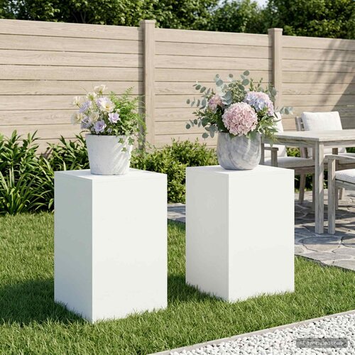  Stalak za biljke 2 pcs Bijela 40 x 40 x 60 cm Čelik Cene