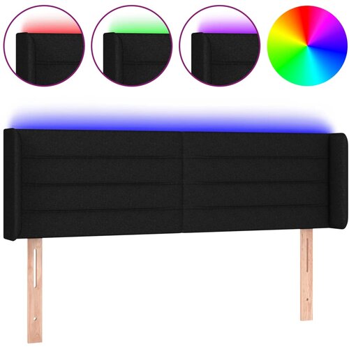 Maison Chic LED posteljno vzglavje - Vzglavna omarica črno 147x16x78/88 cm blago, (22077589) Cene