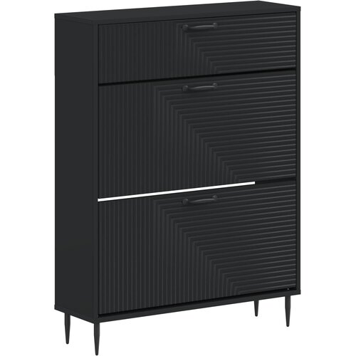  Ormar za cipele HAARLEM 78 x 24 x 103 cm Konstruirano drvo Crna Cene