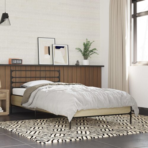 Furnova Posteljni okvir sonoma hrast 100x200 cm inž. les in kovina, (21934602) Slike