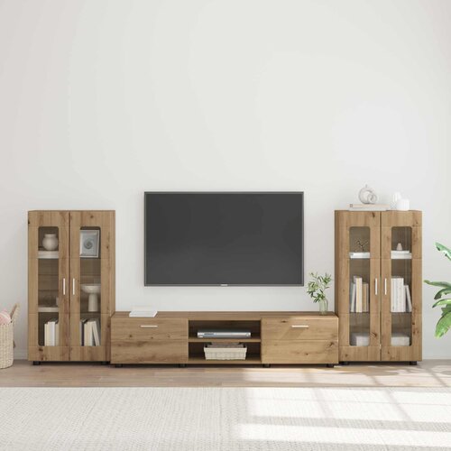  Set TV komoda FLORIN 3 pcs Umjetnički hrast Konstruirano drvo Cene