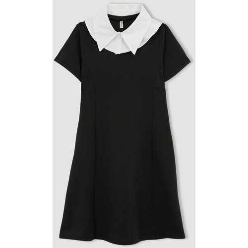 Defacto Girl's Fitted Shirt Collar Short Sleeve Dress Slike
