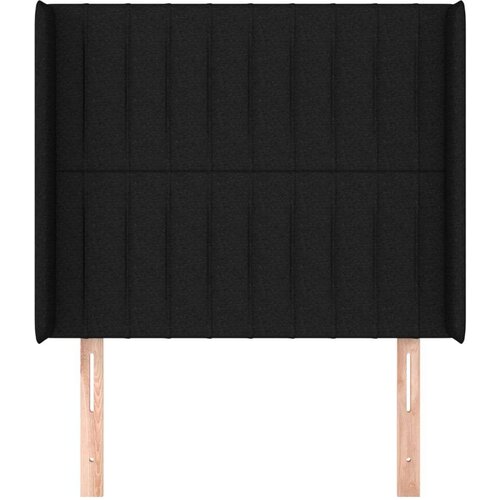  Uzglavlje s u&amp;scaron;ima crno 93x16x118/128 cm od tkanine Slike