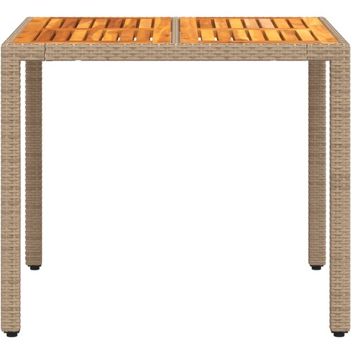  Vrtni stol bež 90 x 90 x 75 cm od poliratana i bagremovog drva Slike