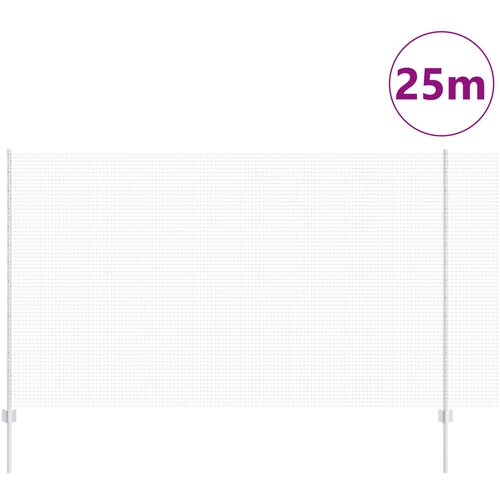 VidaXL varjena žična ograja z 22 U stebrički srebrna 1.4x25 m jeklo Slike