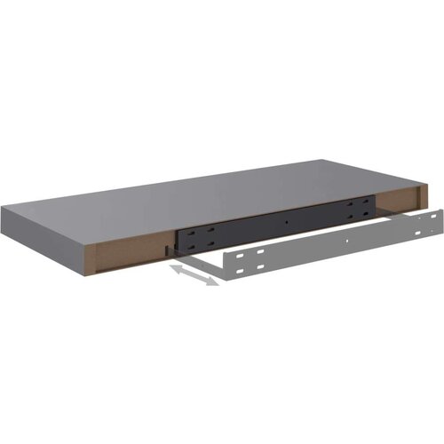 VidaXL plutajuće zidne police 2 kom sive 60 x 23,5 x 3,8 cm MDF Slike