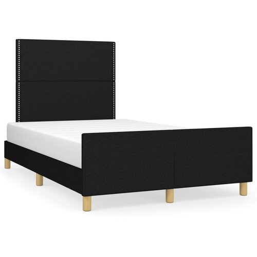 VidaXL Okvir za krevet s uzglavljem crni 120x190 cm od tkanine Slike