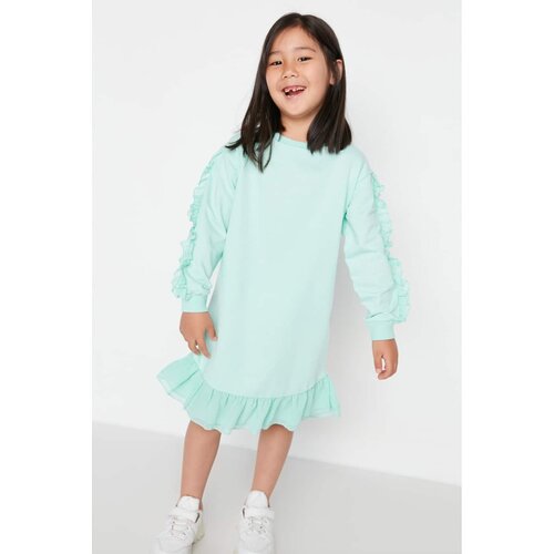 Trendyol Mint Ruffle Detailed Knitted Girl Dress Slike