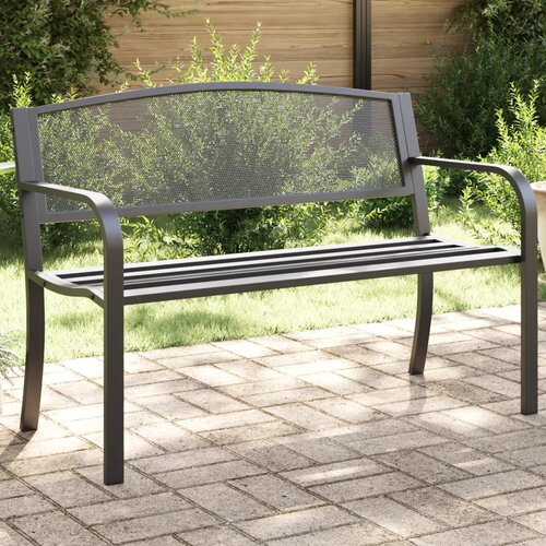 The Living Store Vrtna klop 119 cm črno jeklo - Vrtna Klop, (21466203) Slike