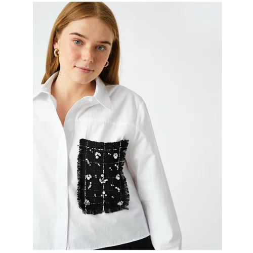 Koton Long Sleeve Pocket Detailed Cotton Shirt