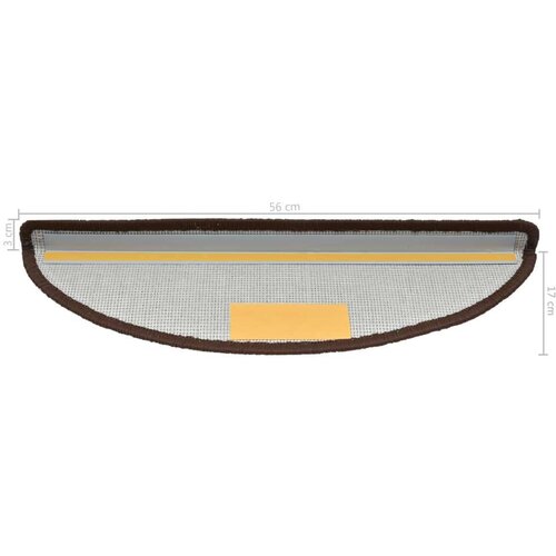  Otirači za stepenice 10 kom 56 x 17 x 3 cm smeđi Slike