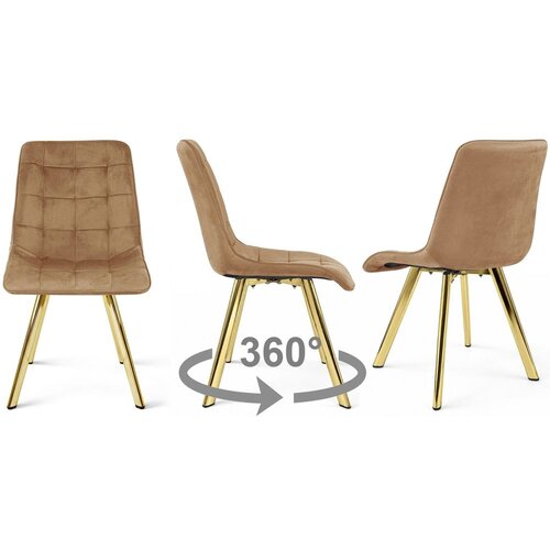  Okretna stolica CIEZA 360, smeđi bar&amp;scaron;un, zlatne metalne noge Slike
