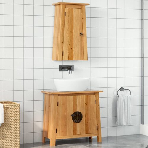  The Living Store Kopalniška garnitura 2-delna trdna borovina - Komplet Kopalniškega Pohištva, (21448199) Cene