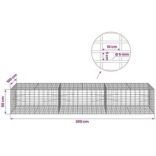  Gabion s žicom debljine 5 mm i mrežom 5x10 cm 300x100x50 cm - 100 cm 50 cm 300 cm Slike
