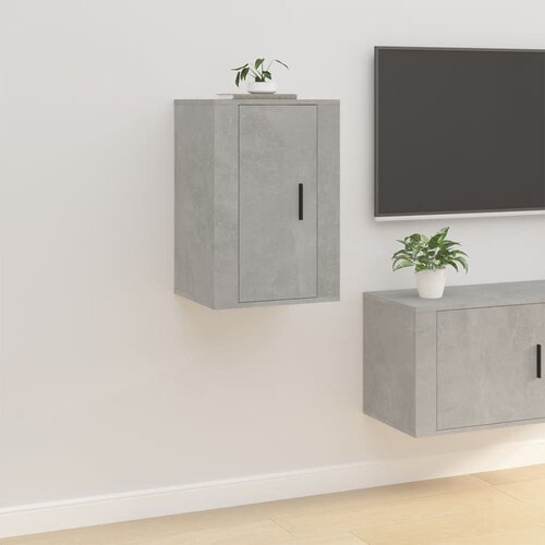 VidaXL Stenska TV omarica betonsko siva 40x34,5x60 cm Slike