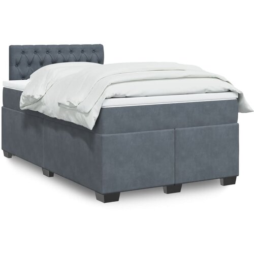 VidaXL Box spring krevet s madracem tamnosivi 120 x 200 cm bar&amp;scaron;unasti Slike