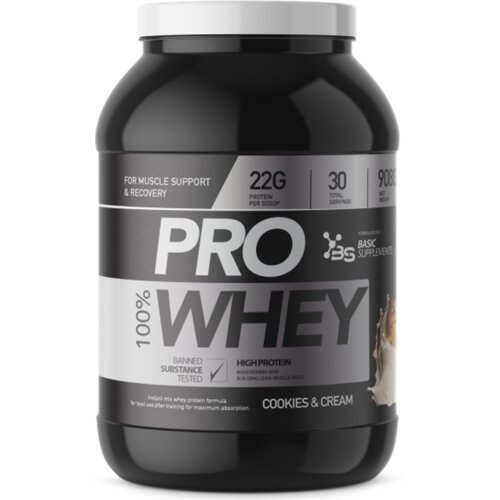 Basic Supplements 100% PRO WHEY 908GR - Cookie's & Cream Cijene