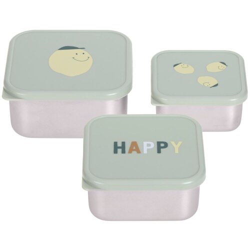 Lässig posodica za shranjevanje snackbox stainless steel Happy Fruits 3/1 lemon Cene