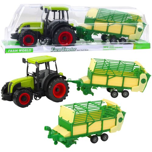 Traktor za igru sa prikolicom 50cm - žuto/zeleni Slike
