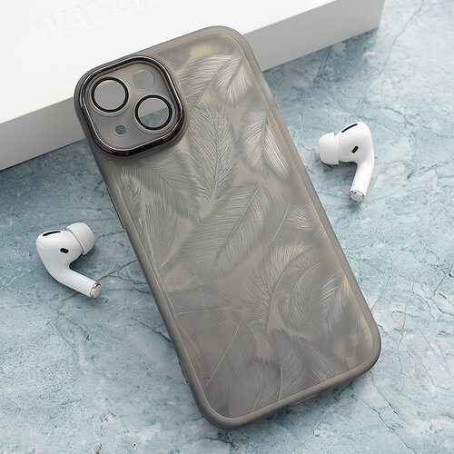  Maska za iPhone 15 Glitter Feather crna Cene