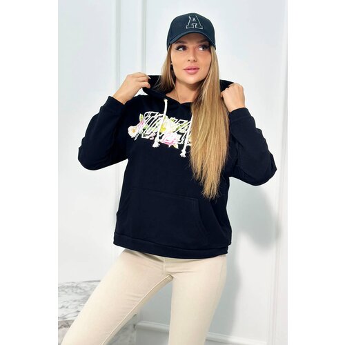 Kesi Sweatshirt with Voyage inscription black Slike