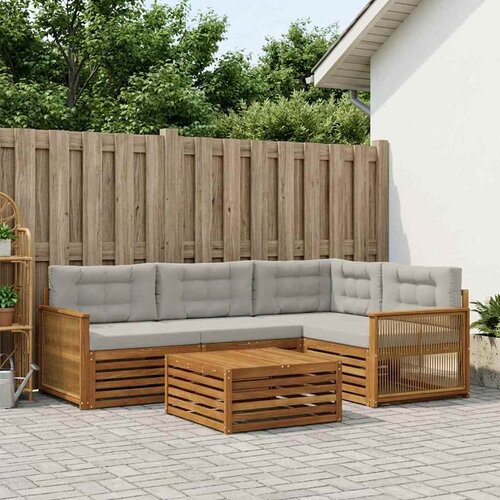  Set vanjskih sofa 5 kom. Prirodna i svjetlosiva Cijene