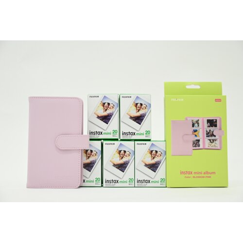 Fujifilm Set od 5 filmova za fotoaparat Instax Mini Glossy i album za slike, Roze Cene